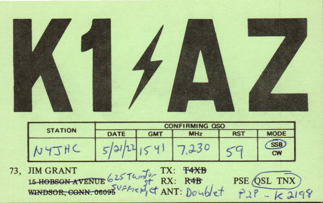 K1AZ QSL front