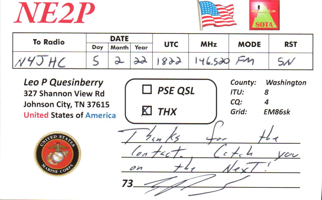 NE2P QSL back