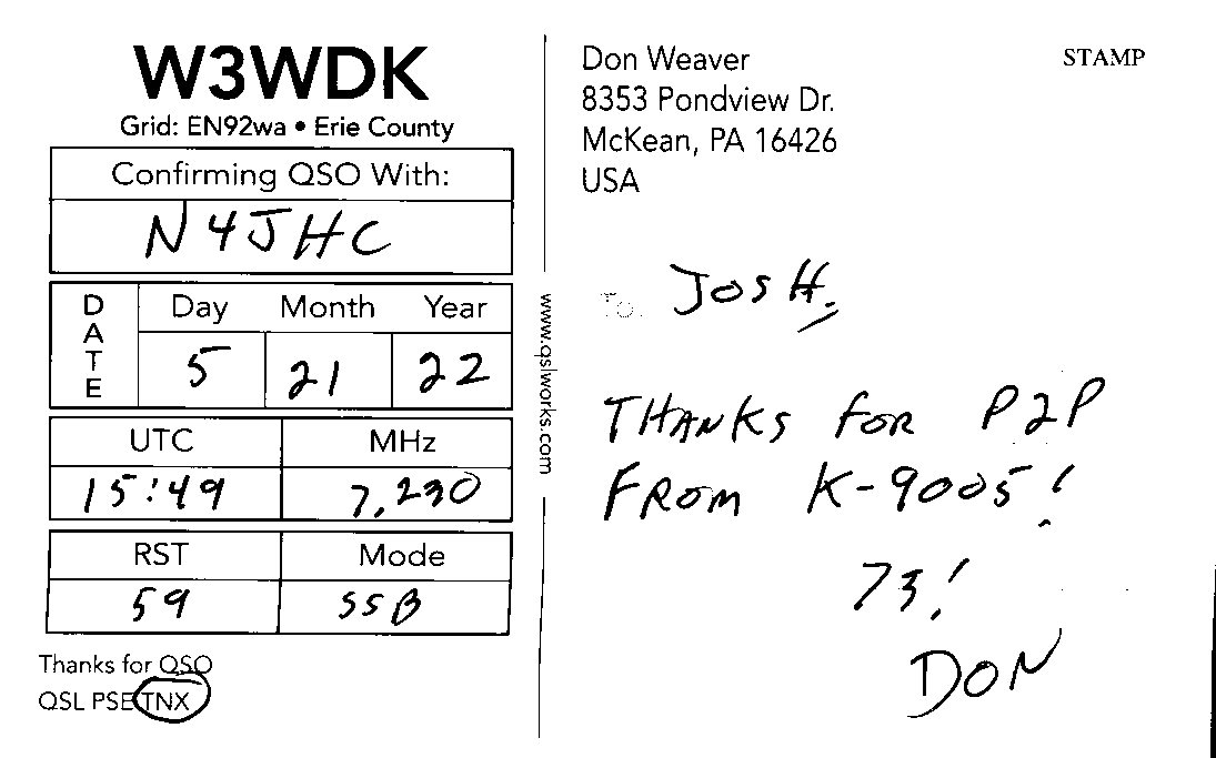 W3WDK QSL back